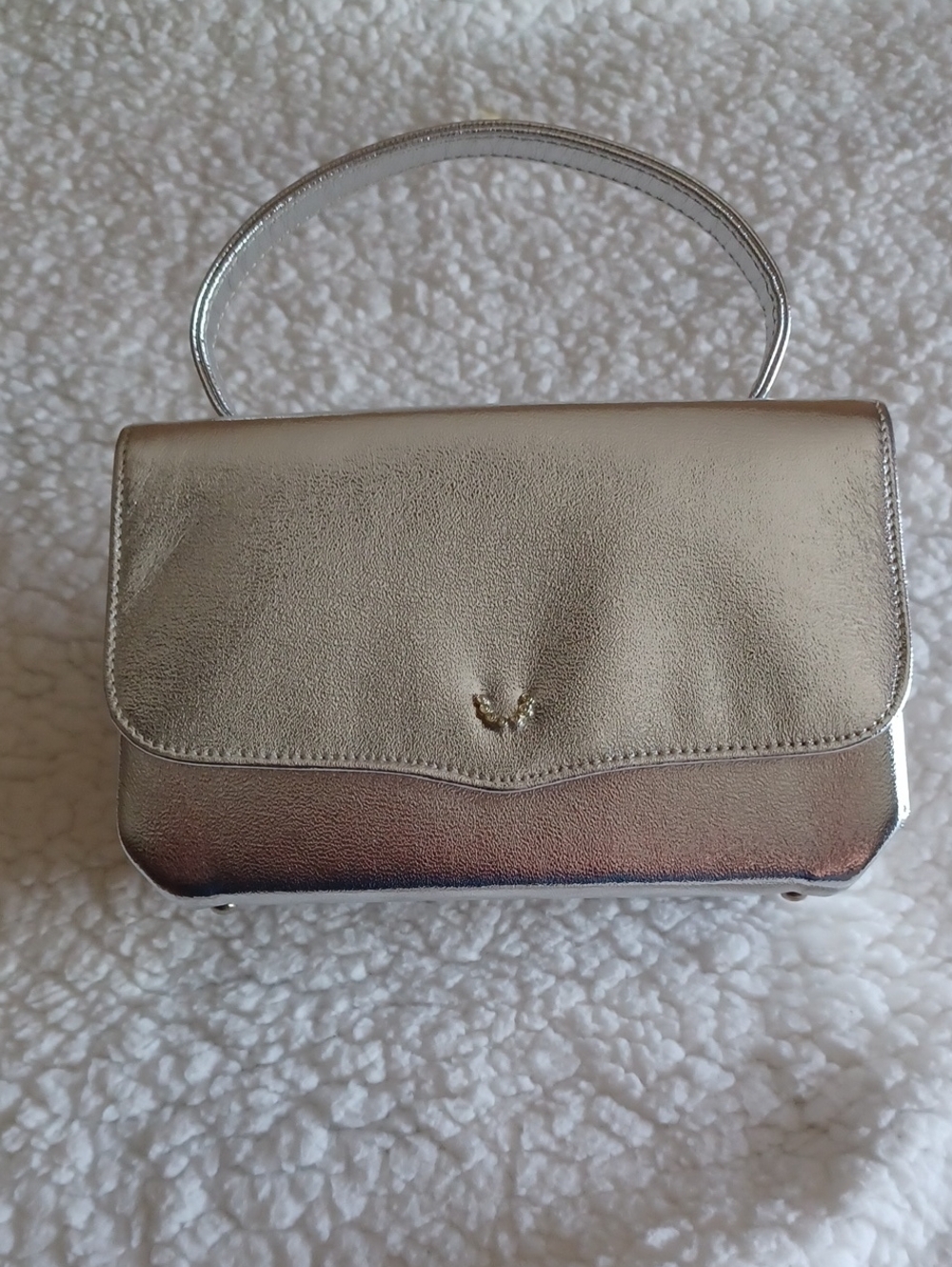 Metallic Silver Top-Handle Women's Bag